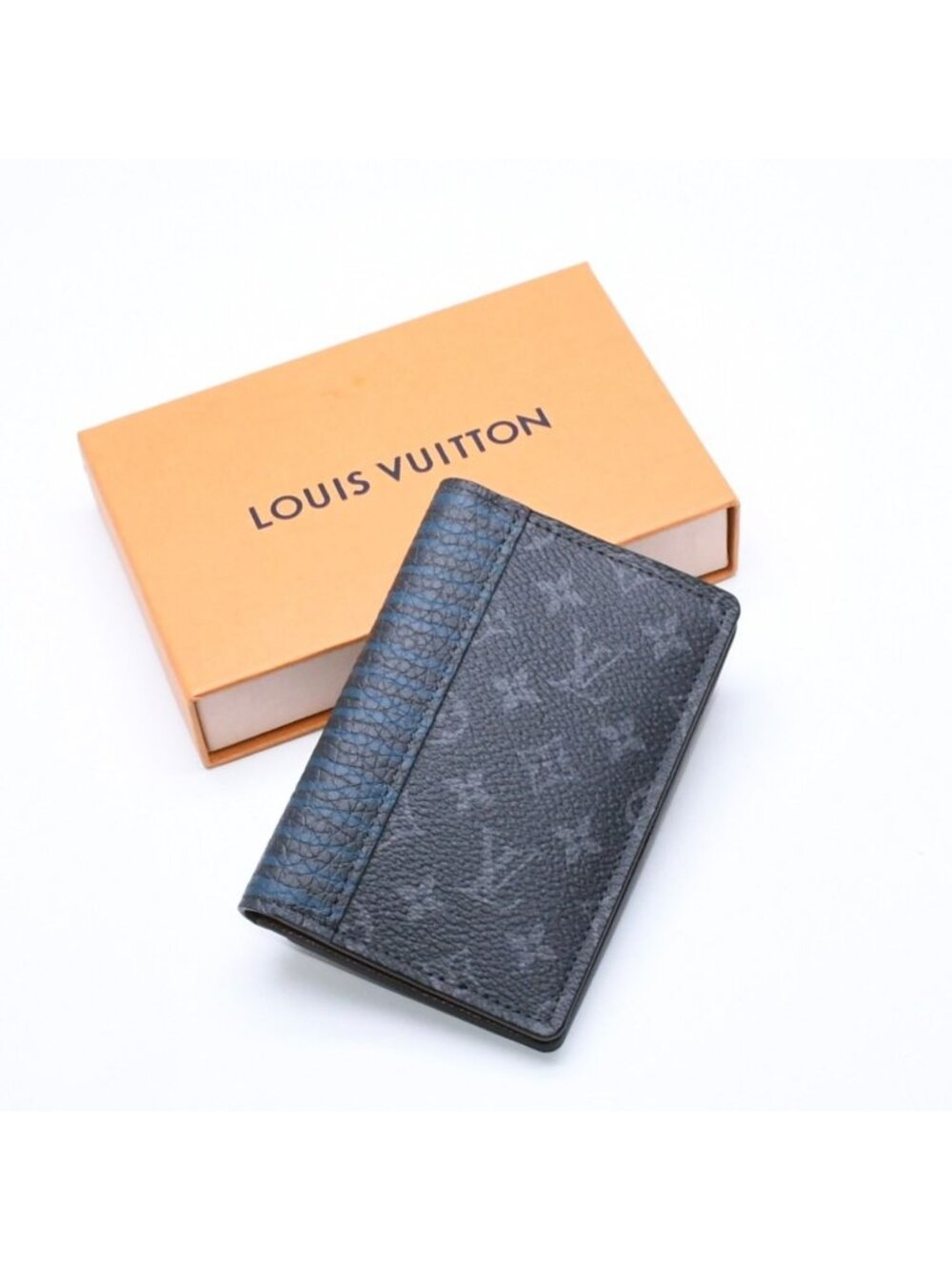 Louis Vuitton Card Case Monogram Eclipse Touchwork Pocket Organizer Black Gray